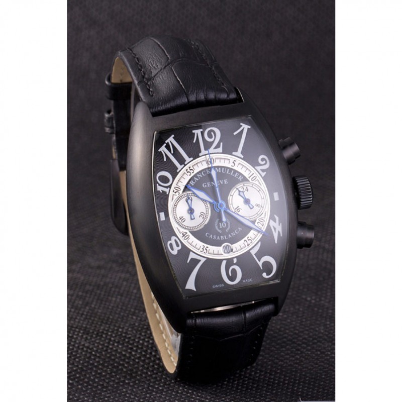 Franck Muller Casablanca White Dial Numbers Black Croco Strap 80302 Replica Watches